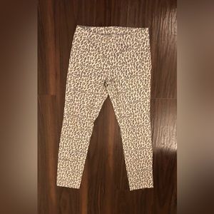 leopard printed leggings waist banded pants size:8